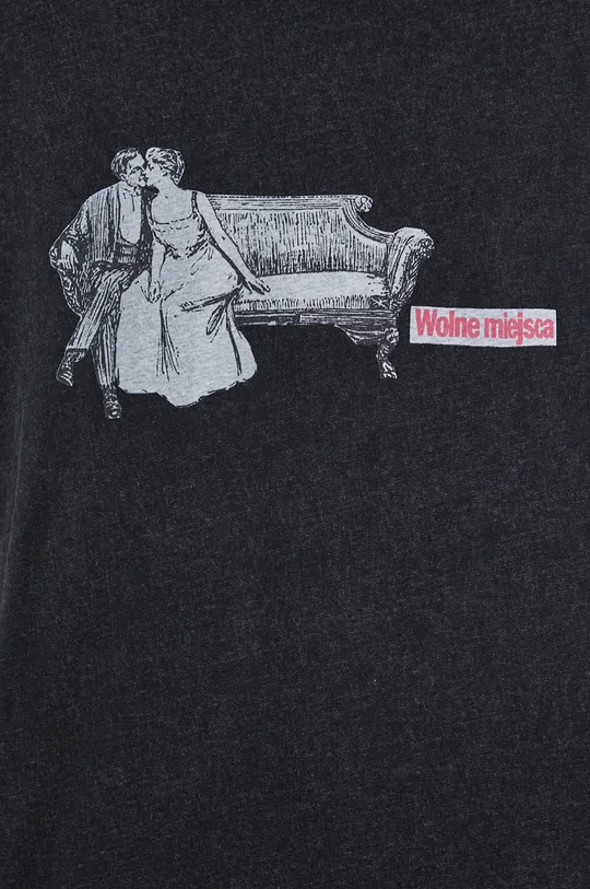 T-shirt bawełniany damski szary z kolekcji Możliwości - Fundacja Wisławy Szymborskiej