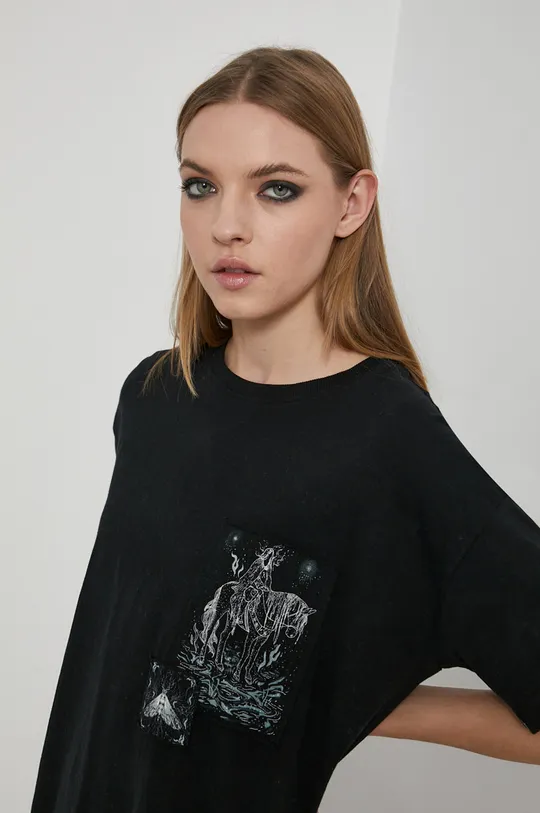 T-shirt damski bawełniany by Natalia Szwed czarny czarny
