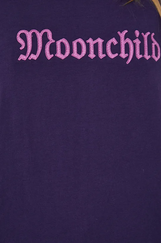T-shirt bawełniany damski z nadrukiem fioletowy Damski