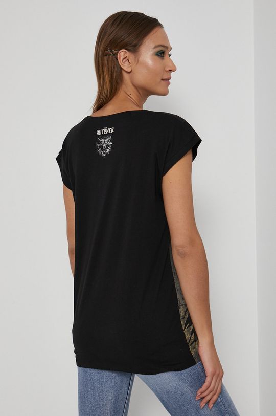 T-shirt bawełniany damski z kolekcji The Witcher czarny <p>100 % Bawełna</p>