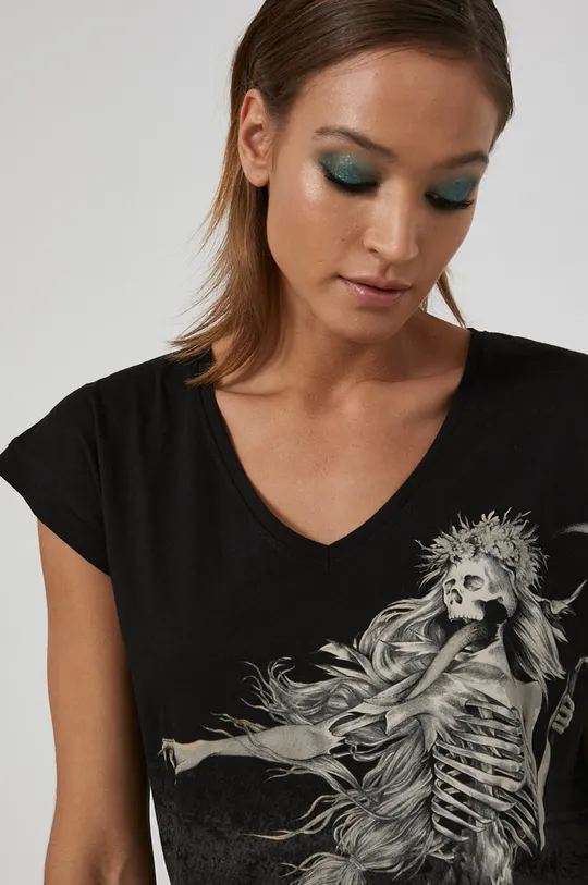 T-shirt bawełniany damski z kolekcji The Witcher czarny Damski