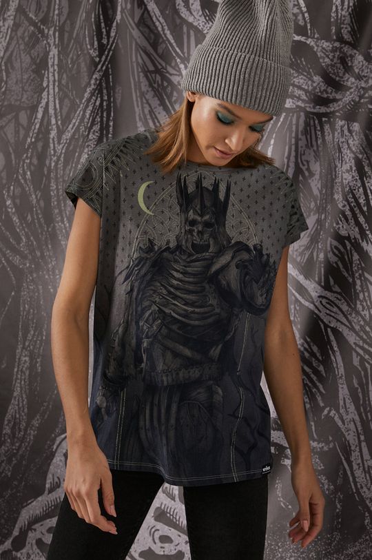 szary T-shirt bawełniany damski z kolekcji The Witcher szary Damski