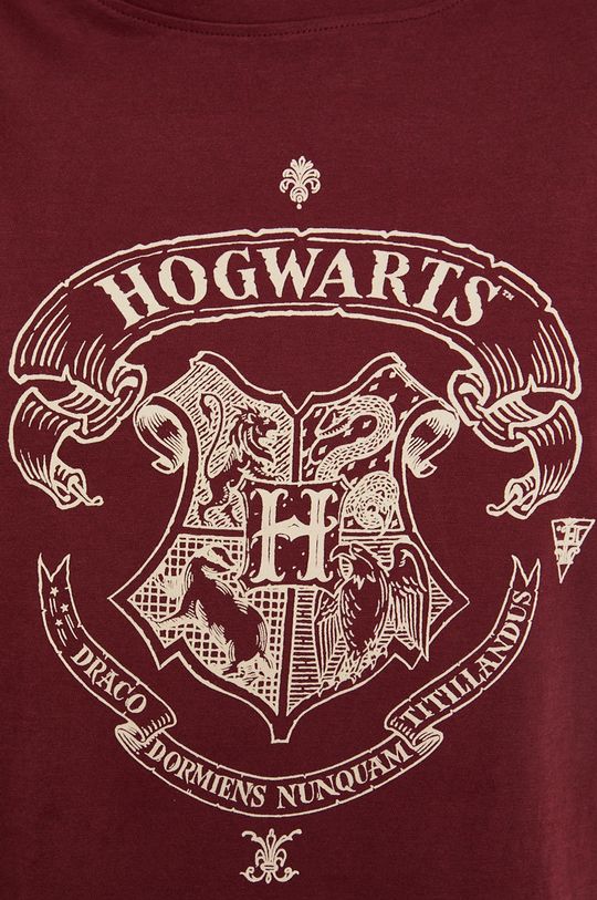 T-shirt bawełniany z kolekcji Harrego Pottera bordowy