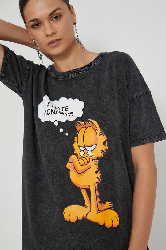 szary T-shirt bawełniany damski Garfield szary