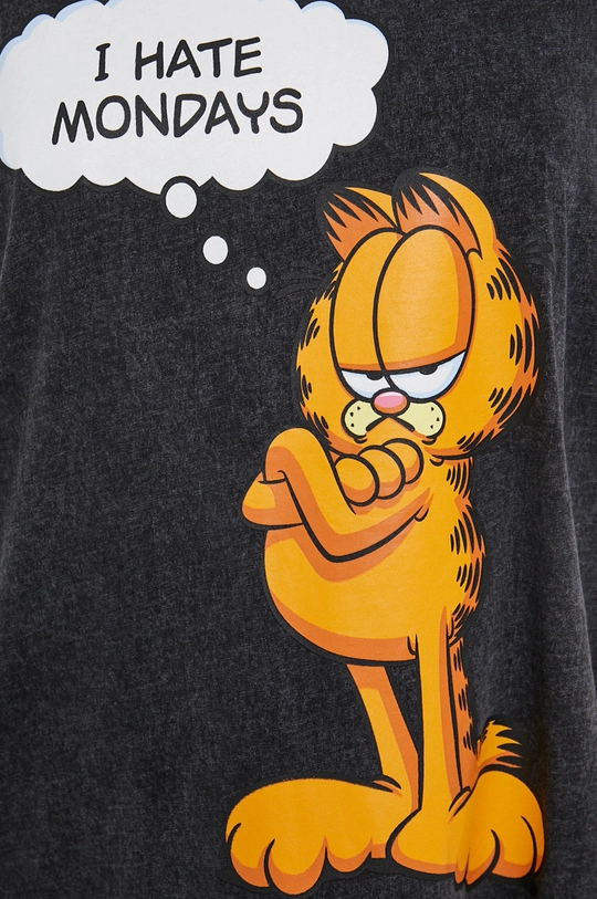 T-shirt bawełniany damski Garfield szary Damski