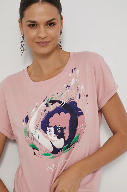 różowy Medicine - T-shirt bawełniany Design by Śliwka Nałęczowska