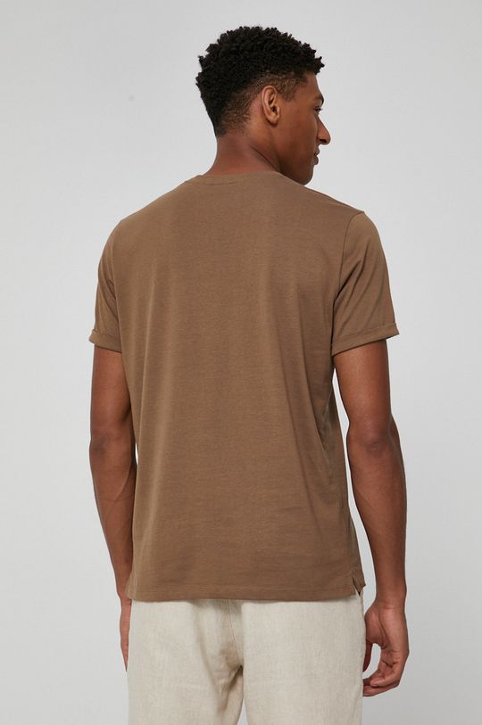 T-shirt męski z bawełny organicznej brązowy 100 % Bawełna organiczna