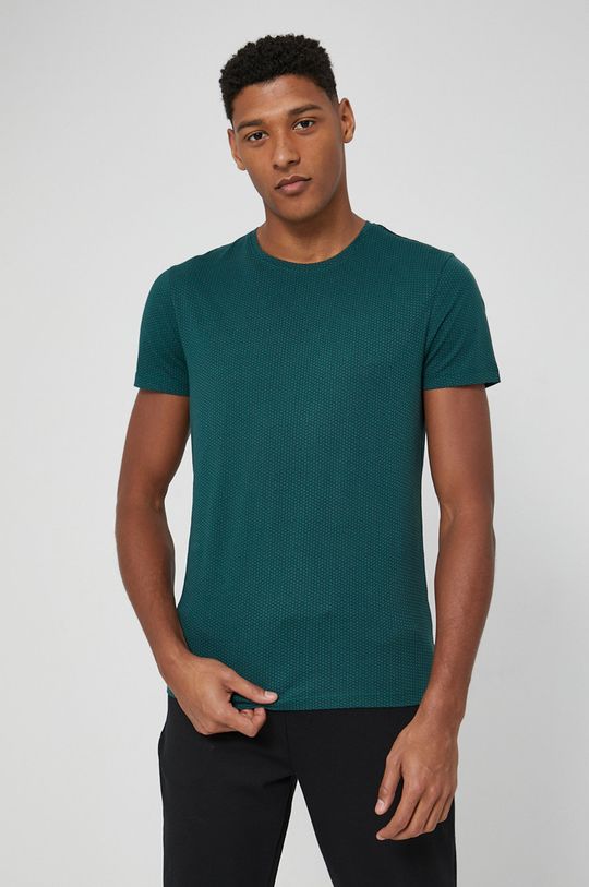 T-shirt bawełniany męski zielony zielony