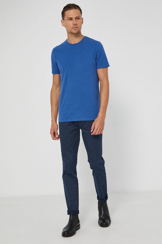 T-shirt męski gładki niebieski niebieski