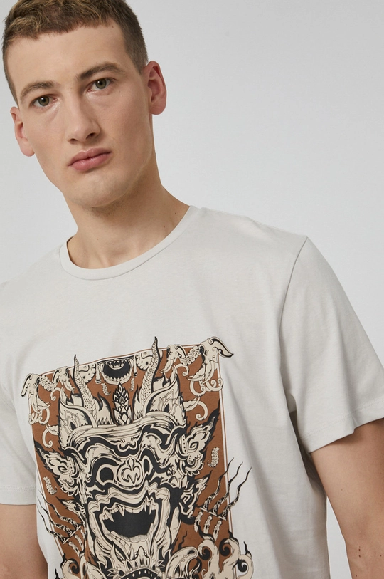 szary T-shirt bawełniany Barong Mask szary