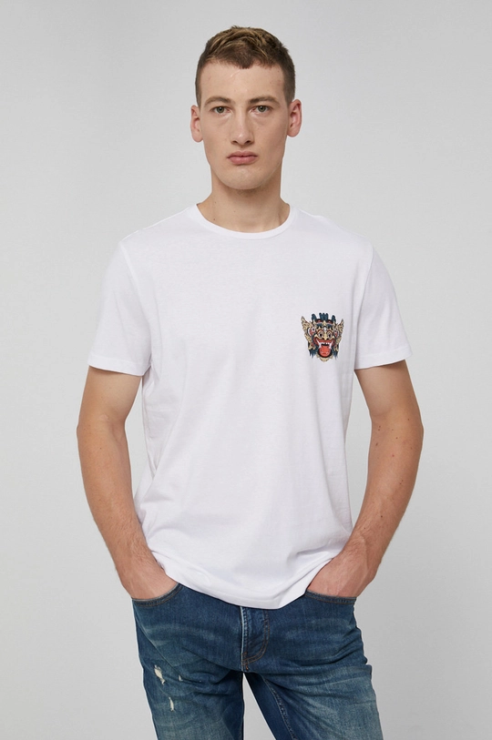 T-shirt bawełniany Barong Mask biały 100 % Bawełna