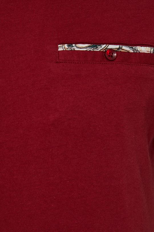 T-shirt męski z bawełny organicznej czerwony Męski