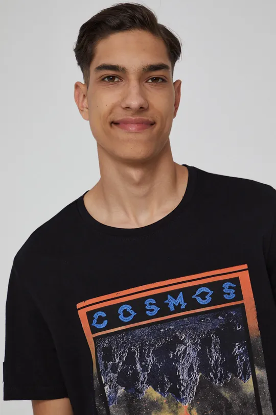 T-shirt unisex bawełniany z nadrukiem czarny