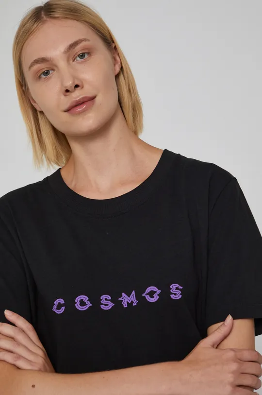 T-shirt bawełniany z nadrukiem unisex czarny