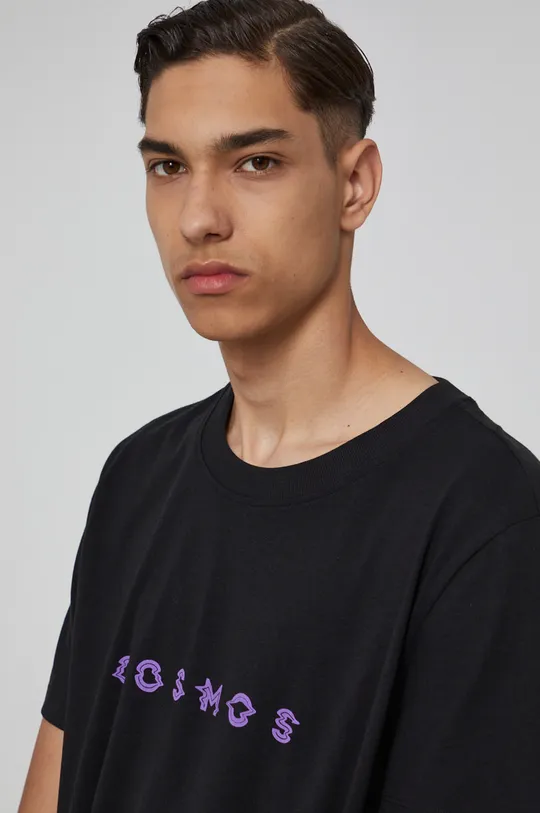 T-shirt bawełniany z nadrukiem unisex czarny