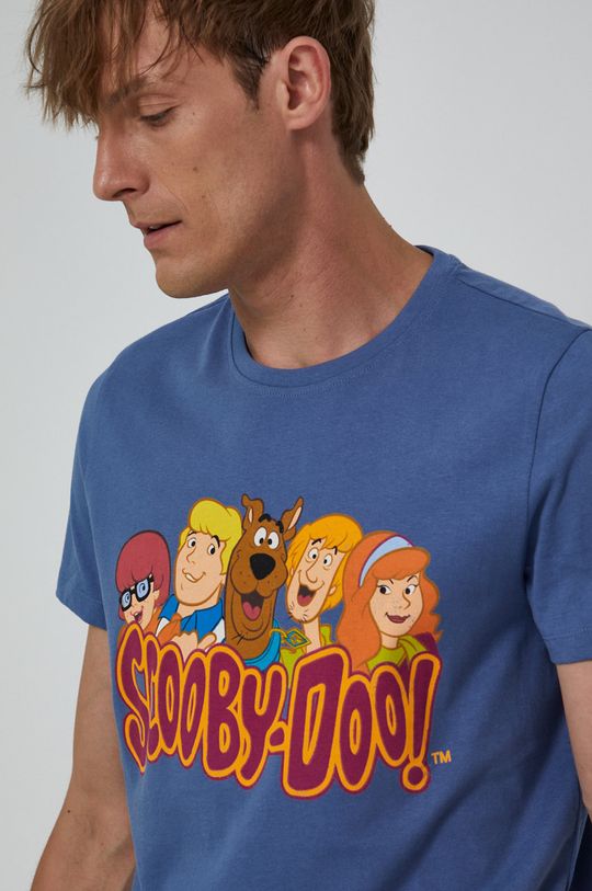T-shirt bawełniany męski z nadrukiem Scooby-Doo niebieski Męski