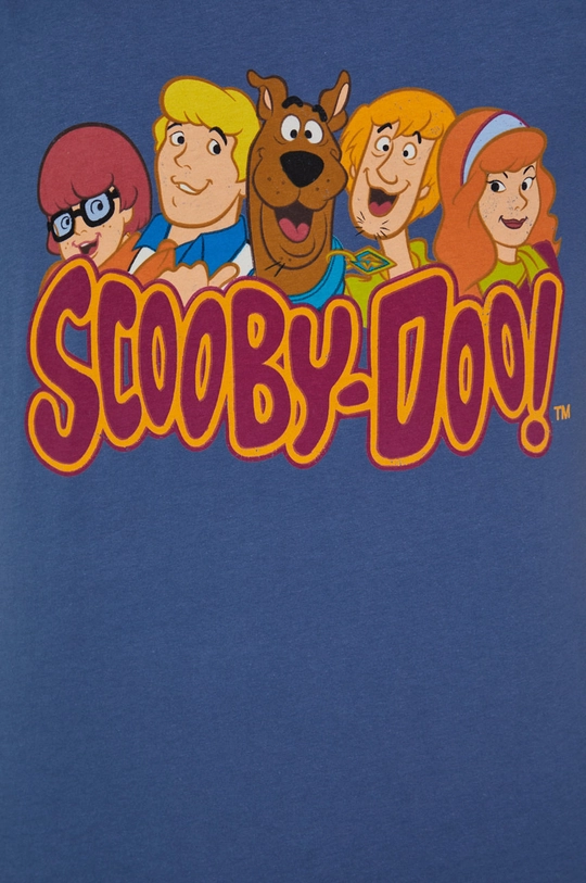 T-shirt bawełniany męski z nadrukiem Scooby-Doo niebieski