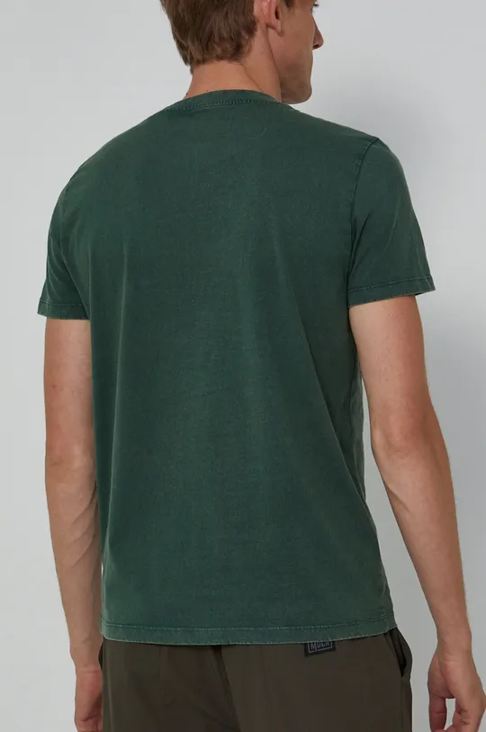 zielony T-shirt bawełniany męski Garfield zielony