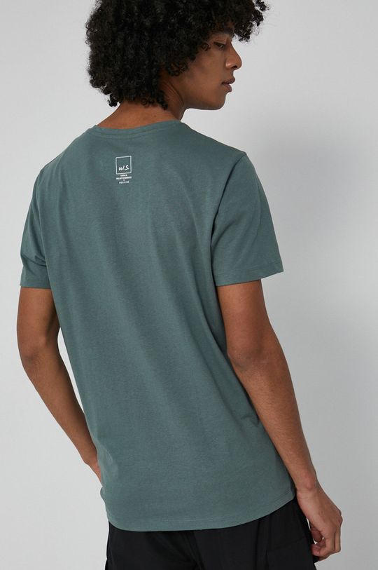 T-shirt bawełniany męski zielony z kolekcji Możliwości - Fundacja Wisławy Szymborskiej 100 % Bawełna