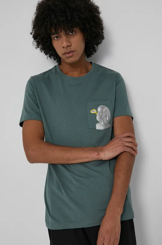 T-shirt bawełniany męski zielony z kolekcji Możliwości - Fundacja Wisławy Szymborskiej Męski