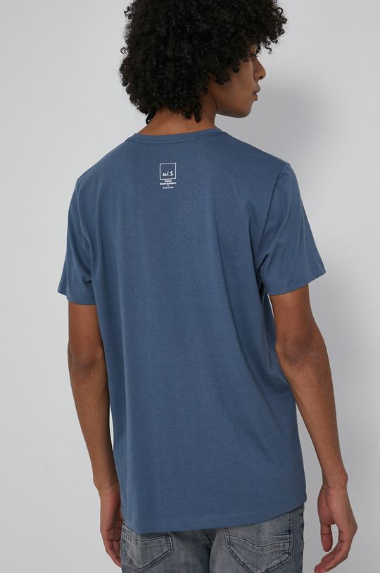 T-shirt bawełniany męski niebieski z kolekcji Możliwości - Fundacja Wisławy Szymborskiej 100 % Bawełna