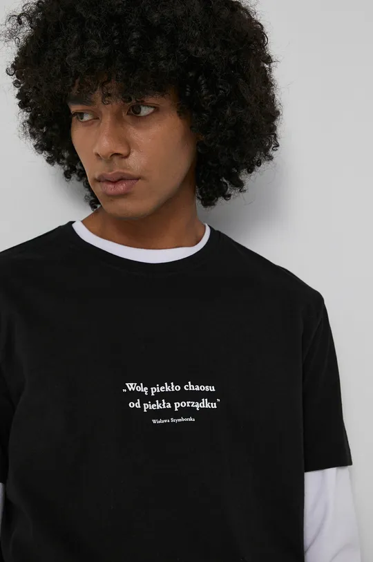 T-shirt bawełniany męski czarny z kolekcji Możliwości - Fundacja Wisławy Szymborskiej Męski