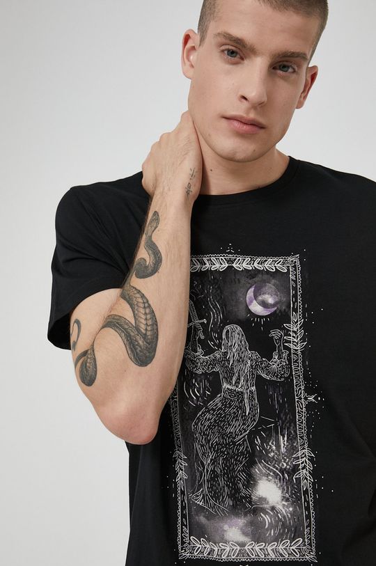 T-shirt męski bawełniany by Natalia Szwed czarny czarny