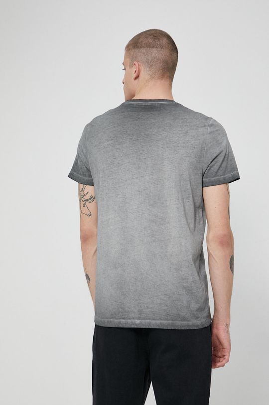 T-shirt bawełniany z nadrukiem męski szary 100 % Bawełna