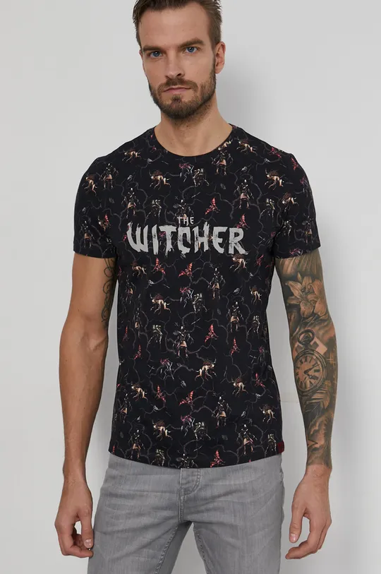 čierna Bavlnené tričko Witcher