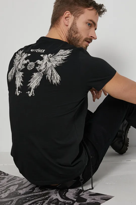 T-shirt bawełniany męski z kolekcji The Witcher czarny <p>100 % Bawełna</p>