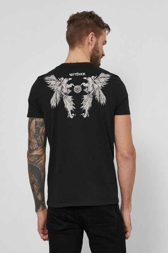 T-shirt bawełniany męski z kolekcji The Witcher czarny Męski