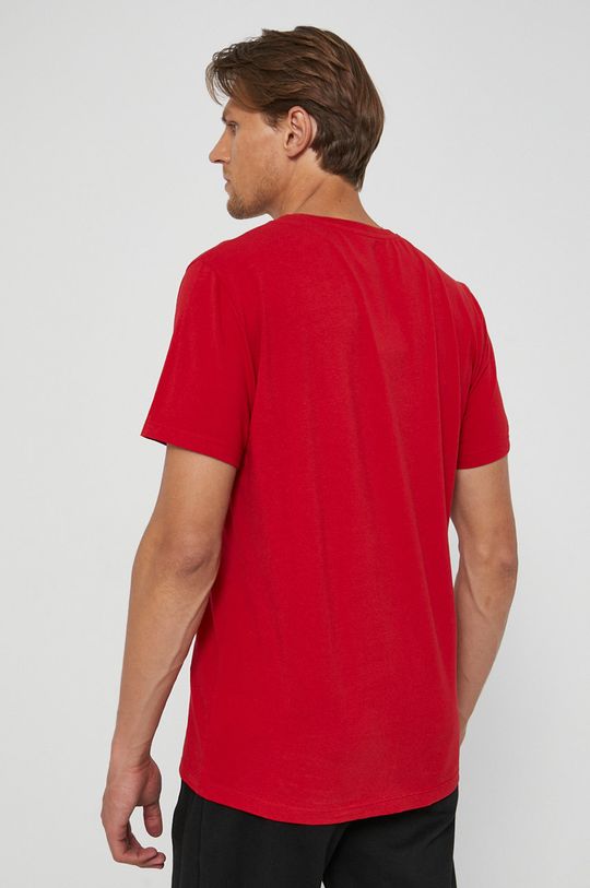 T-shirt męski z motywem zimowym czerwony 95 % Bawełna, 5 % Elastan