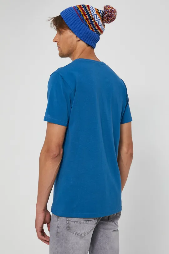 T-shirt męski z motywem zimowym niebieski 95 % Bawełna, 5 % Elastan