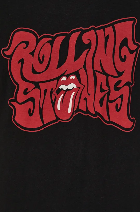 czarny T-shirt bawełniany z nadrukiem The Rolling Stones czarny