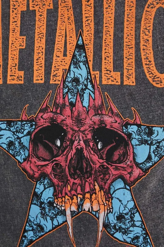 T-shirt męski z nadrukiem Metallica szary Męski