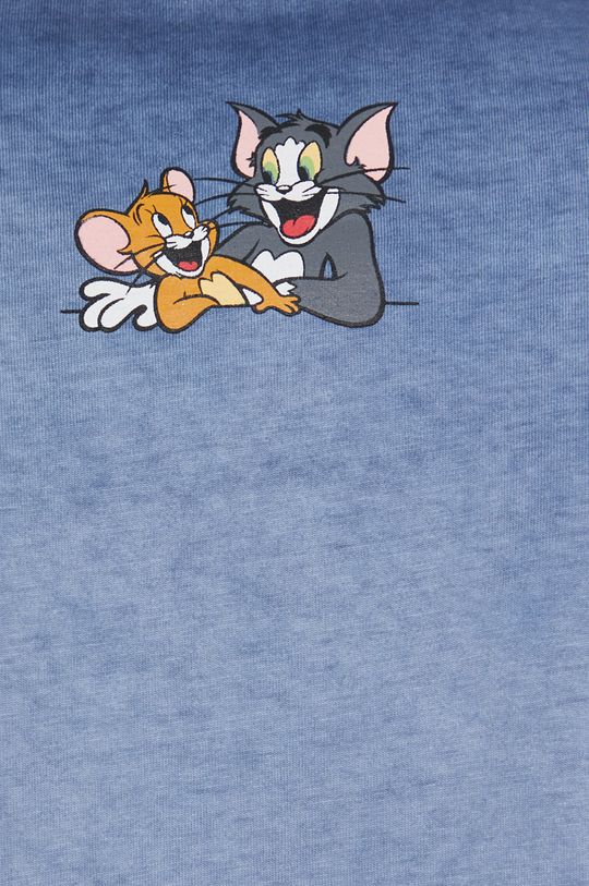 T-shirt bawełniany męski z nadrukiem Tom and Jerry niebieski Męski