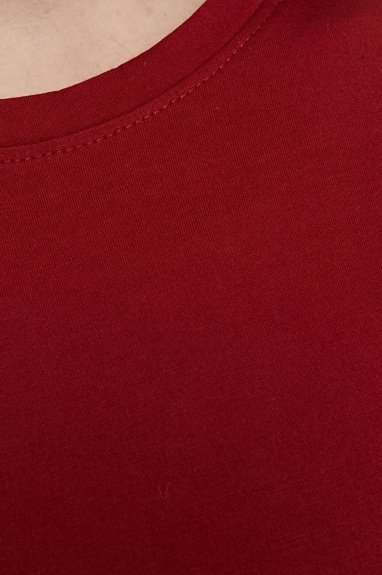 T-shirt z bawełny merceryzowanej męski gładki czerwony Męski