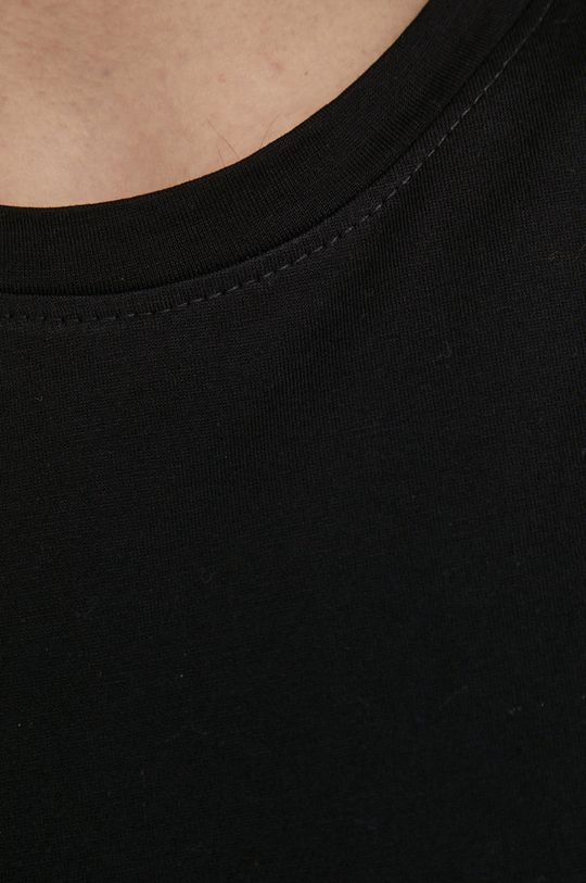 czarny T-shirt z bawełny merceryzowanej męski gładki czarny
