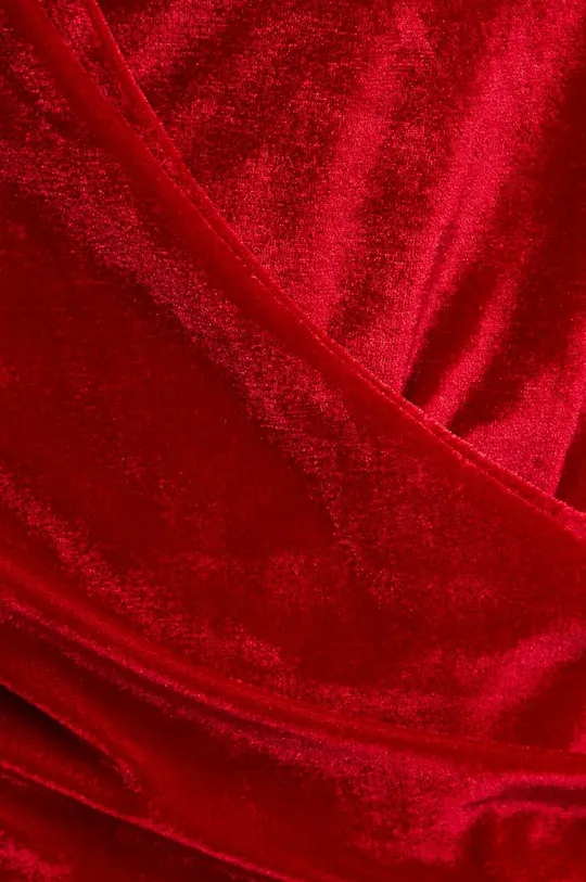 Bluzka damska z ozdobnymi marszczeniami kolor czerwony Damski