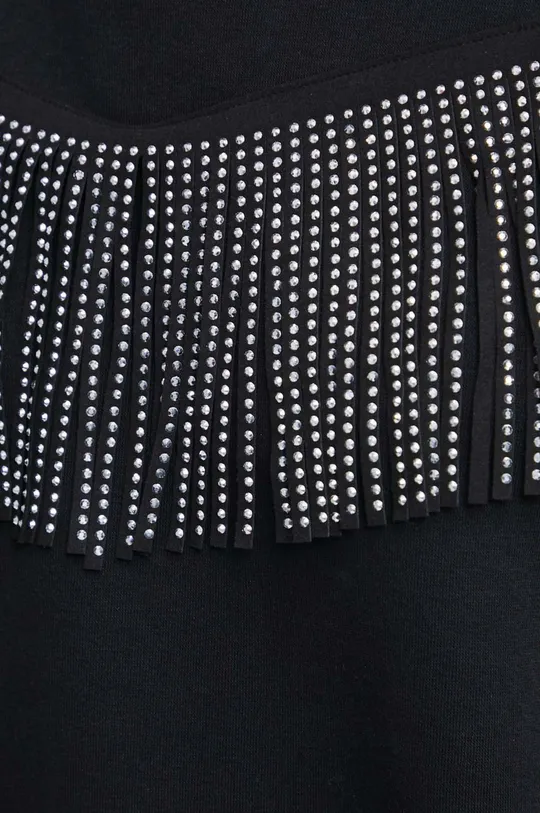 Bluza damska z ozdobną aplikacją kolor czarny