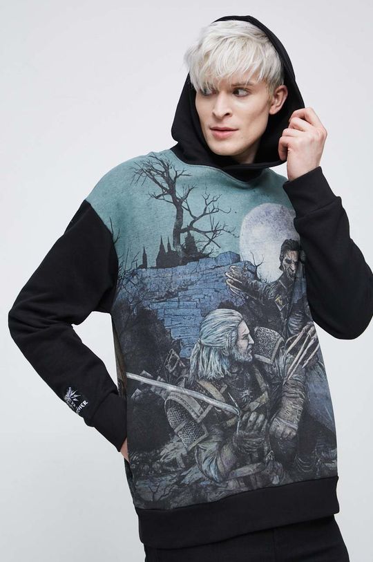 czarny Bluza męska z kolekcji The Witcher x Medicine kolor czarny