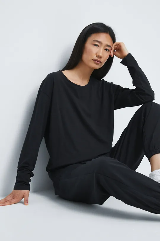 μαύρο Βαμβακερή μπλούζα με μακριά μανίκια Medicine Γυναικεία