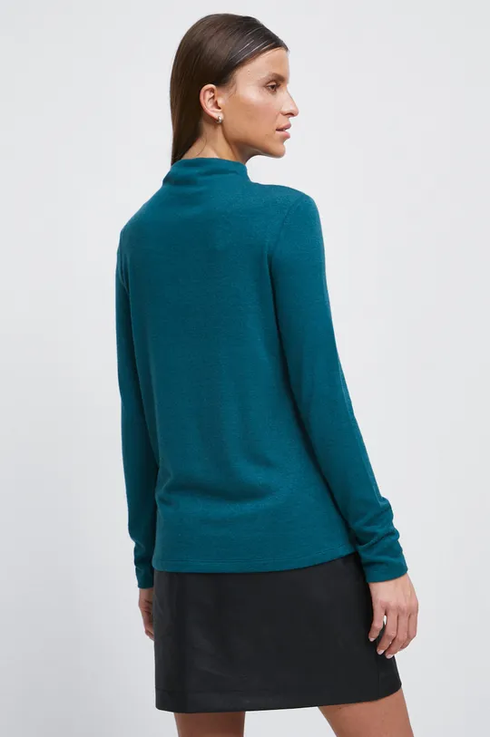 Tričko s dlhým rukávom dámske zelená farba  50% Viskóza, 28% Polyester, 22% Polyamid