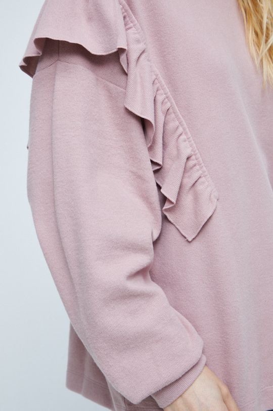 Bluza damska gładka kolor różowy Damski