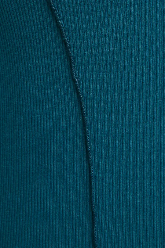 Longsleeve bawełniany damski prążkowany z domieszką elastanu kolor zielony Damski