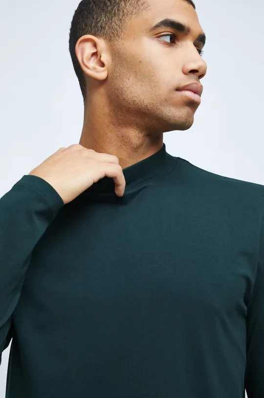 zelená Tričko s dlhým rukávom pánske z hladkej pleteniny