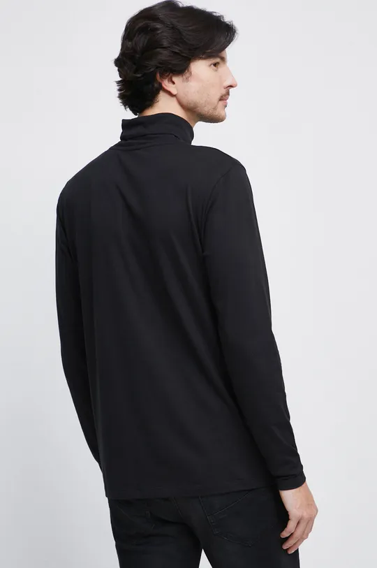 Tričko s dlhým rukávom pánske čierna farba  57% Bavlna, 38% Polyester, 5% Elastan