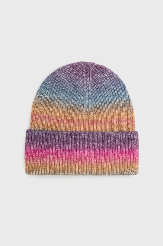 multicolor Czapka z domieszką wełny beanie multicolor Damski