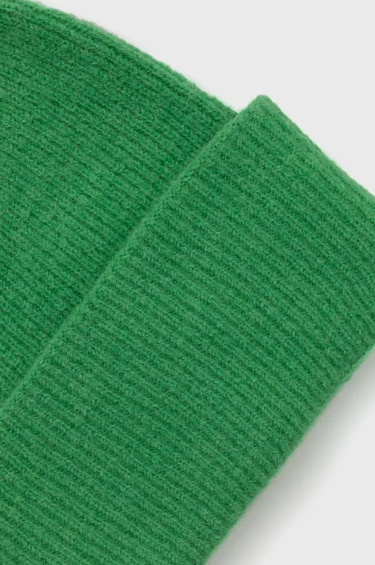 zelená Čiapka s prímesou vlny dámska beanie zelená farba