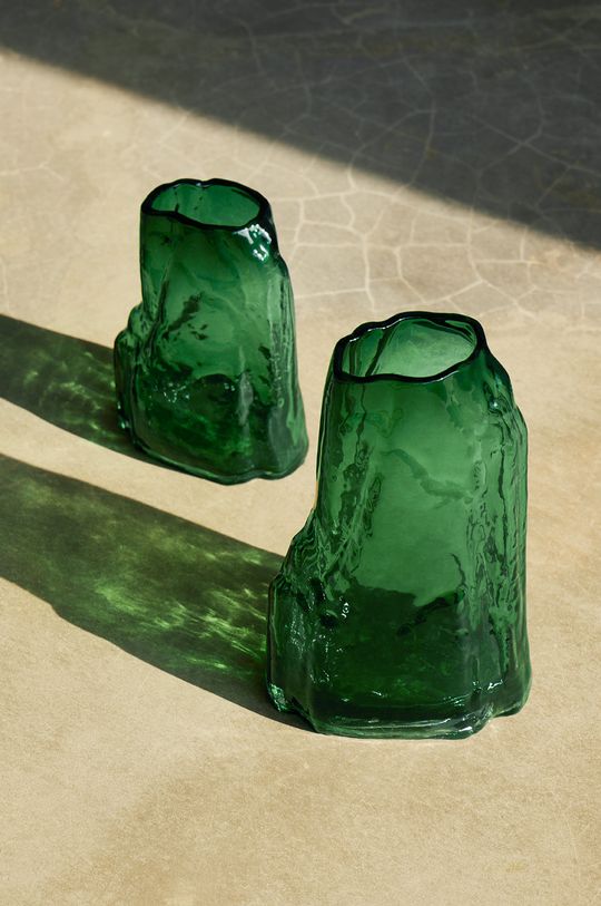 zielony Wazon dekoracyjny szklany kolor zielony Unisex